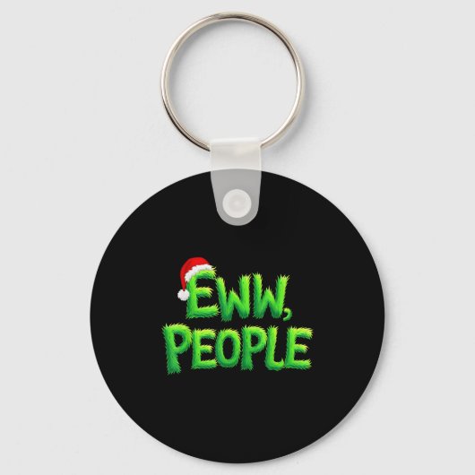 Eww People Santa Hat Funny Christmas Mens Womens K キーホルダー (正面)