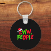 Eww People Santa Hat Funny Christmas Mens Womens K キーホルダー (正面)