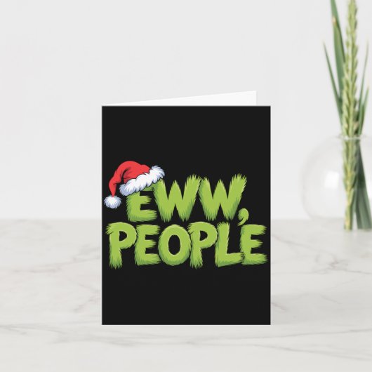 Eww People Santa Hat Green Funny Christmas Men Wom カード (正面)