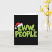 Eww People Santa Hat Green Funny Christmas Men Wom カード (黄色い花)
