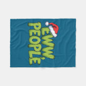 Eww People Santa Hat Green Funny Christmas Men Wom フリースブランケット (正面(横))