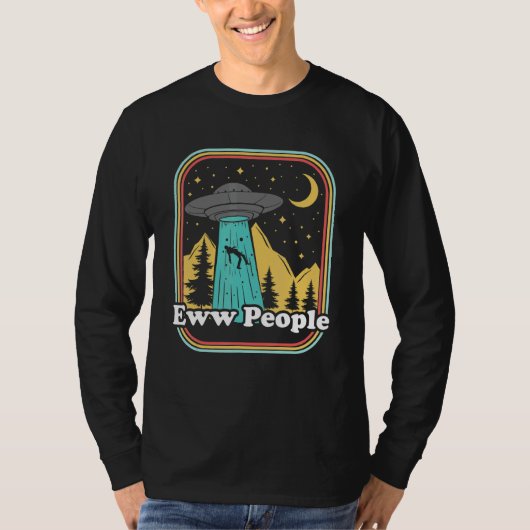 Eww People  Ufo Abduction 70s 80s Retro Alien Tシャツ (正面)