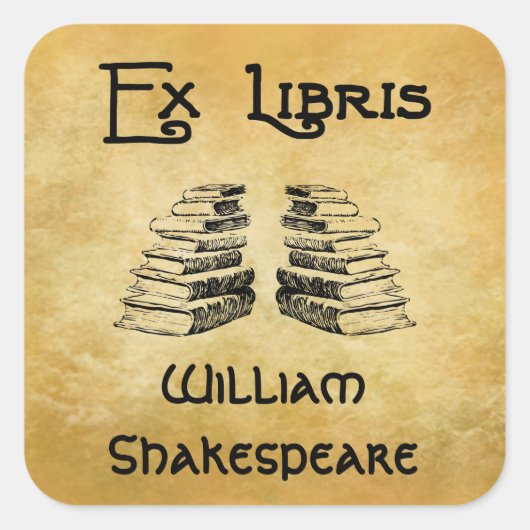 Exライブラデコ文字ブックスカスタム蔵書票 スクエアシール (正面)