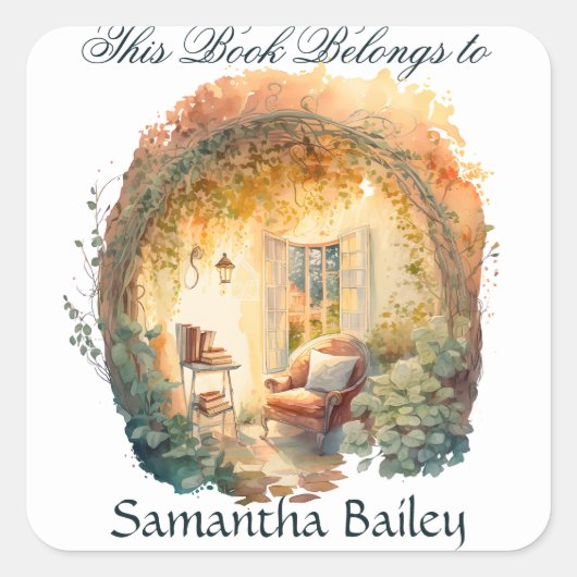 Exライブラリパーソナライズされた蔵書票 スクエアシール (正面)