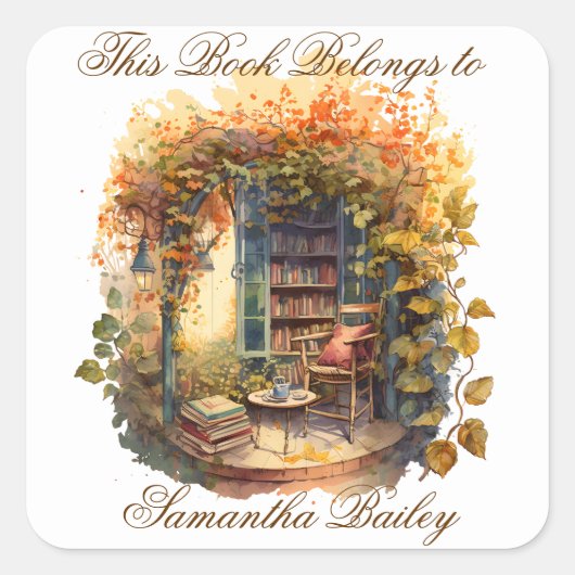 Exライブラリパーソナライズされた蔵書票 スクエアシール (正面)