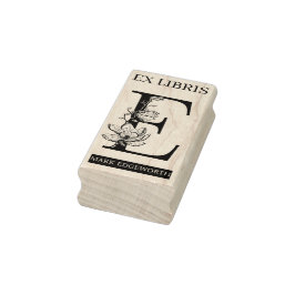 EXライブラリ書庫ライブラリ蔵書票モノグラムE ラバースタンプ