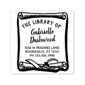 Exライブラリ蔵書票ヴィンテージスクロールライブラリカスタム セルフインキングスタンプ (デザイン)