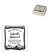 Exライブラリ蔵書票ヴィンテージスクロールライブラリカスタム ラバースタンプ (押印)