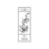 EXライブラリexlibrisブックライブラリ蔵書票花 ラバースタンプ (インプリント)