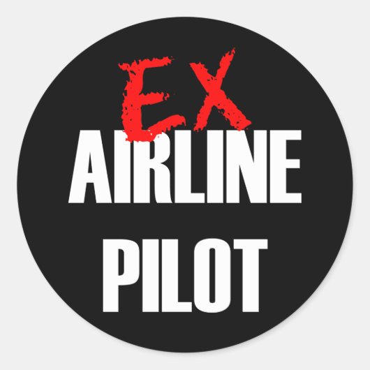 EX航空会社パイロット ラウンドシール (正面)