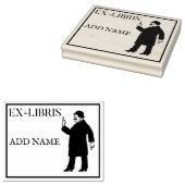 Ex-パーソナライズされたLibris Maple Wood Stamp ラバースタンプ (押印)
