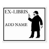 Ex-パーソナライズされたLibris Maple Wood Stamp ラバースタンプ (インプリント)