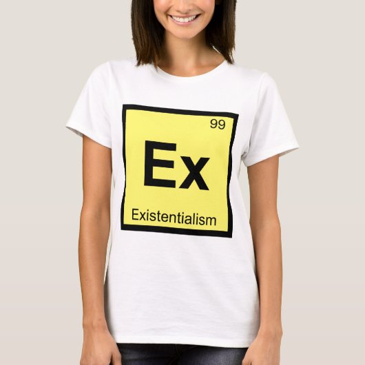 Ex – 実存主義化学周期表 tシャツ (正面)