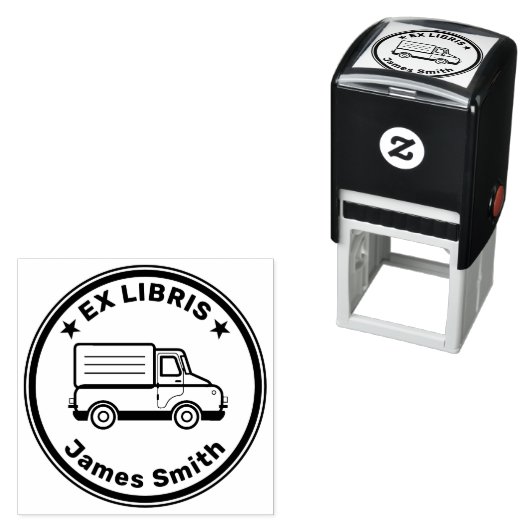Ex Librisと車 セルフインキングスタンプ (インサイチュ)