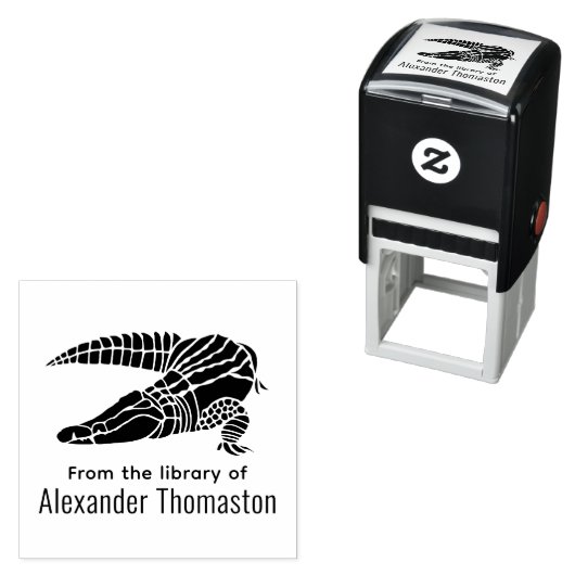 Ex Librisのライブラリからのアリゲーターゲーター セルフインキングスタンプ (インサイチュ)