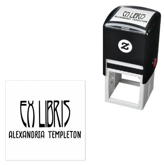 Ex Librisアールデコヴィンテージ文字#3 Library Book セルフインキングスタンプ (インサイチュ)