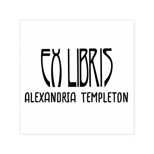 Ex Librisアールデコヴィンテージ文字#3 Library Book セルフインキングスタンプ (デザイン)