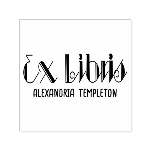 Ex Librisアールデコヴィンテージ文字#4 Library Book セルフインキングスタンプ (デザイン)