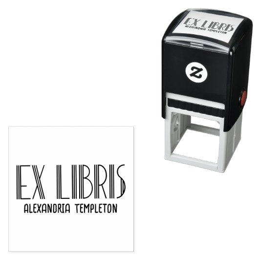 Ex Librisアールデコヴィンテージ文字#5 Library Book セルフインキングスタンプ (インサイチュ)