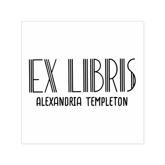 Ex Librisアールデコヴィンテージ文字#5 Library Book セルフインキングスタンプ (デザイン)