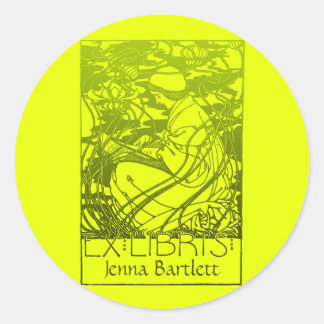 Ex Librisアールヌーボーステッカー ラウンドシール
