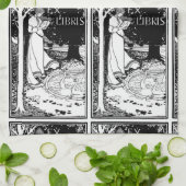 Ex Librisアールヌーボー女読性 キッチンタオル (折り畳み)