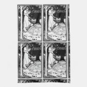 Ex Librisアールヌーボー女読性 キッチンタオル (縦)