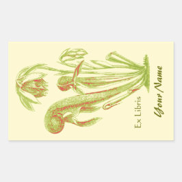Ex Librisフローラブックプレートシール 長方形シール
