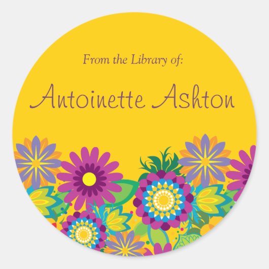 Ex Librisフローララベル ラウンドシール (正面)