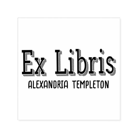 Ex Librisヴィンテージタイポグラフィ文字#5 Library Book セルフインキングスタンプ (デザイン)