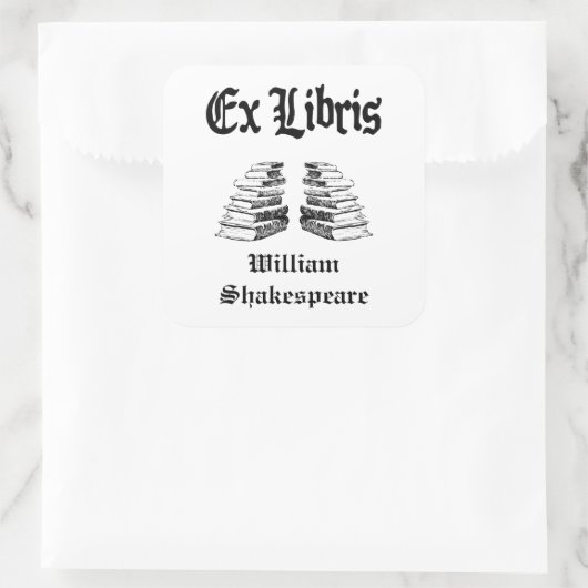 Ex Librisヴィンテージ書書籍のカスタム蔵書票 スクエアシール (バッグ)