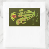 Ex Libris植物図書名プレートシール 長方形シール (バッグ)