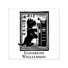 Ex Libris犬の蔵書票ブックリターン セルフインキングスタンプ