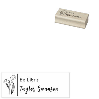 Ex Libris花ブルーベル植物のフローラ モダン ラバースタンプ