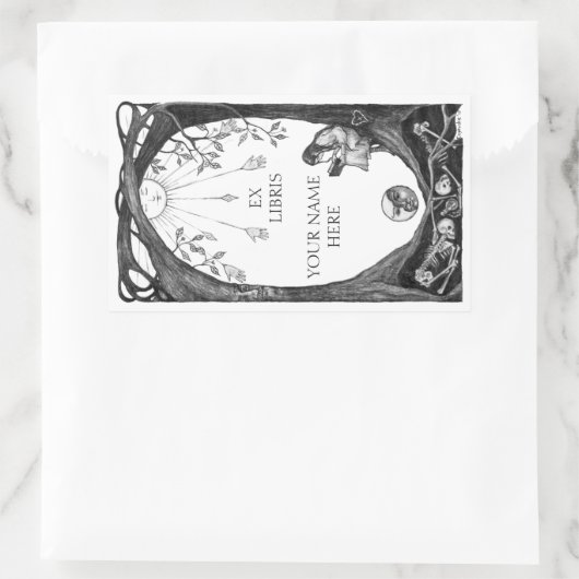 Ex Libris蔵書票 長方形シール (バッグ)