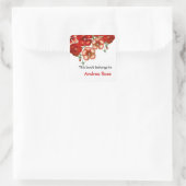 Ex Libris蔵書票、Red Carnation スクエアシール (バッグ)