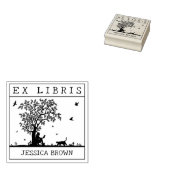 Ex Libris読's a cat in a 自然, Book ラバースタンプ (押印)