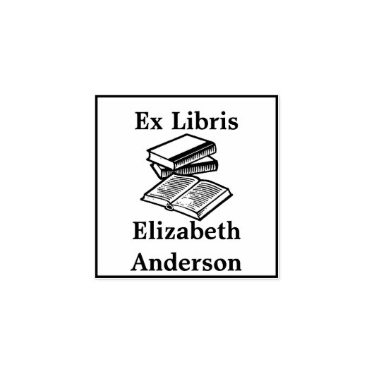 Ex Libris (のライブラリから)蔵書票 ラバースタンプ (インプリント)