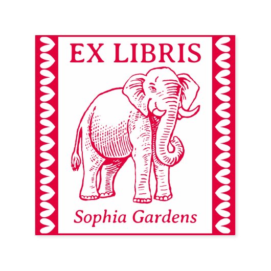 Ex Libris -インディアン象 – 縁ど セルフインキングスタンプ (デザイン)