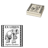 Ex Libris -インディアン象 – 縁ど ラバースタンプ (押印)