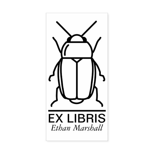 Ex Libris – カブトムシ/バグv1 ラバースタンプ (インプリント)