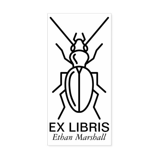 Ex Libris – カブトムシ/バグv2 ラバースタンプ (インプリント)