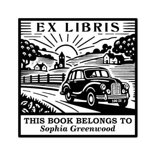 Ex Libris – カントリードライブ ラバースタンプ (インプリント)