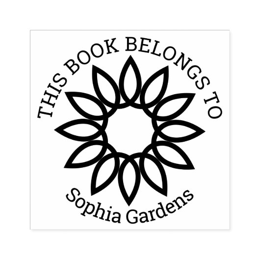 Ex Libris – ジオメトリックフラワー01 ラバースタンプ (インプリント)