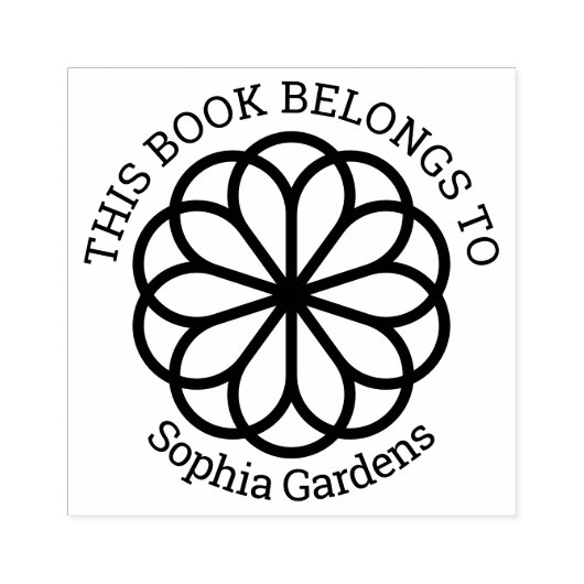 Ex Libris – ジオメトリックフラワー06 ラバースタンプ (インプリント)