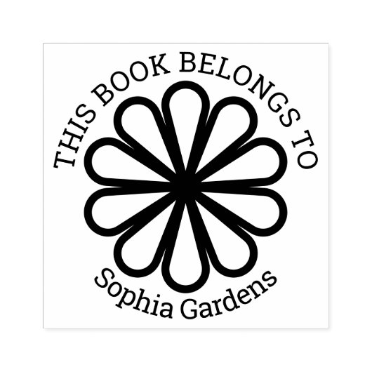 Ex Libris – ジオメトリックフラワー07 ラバースタンプ (インプリント)