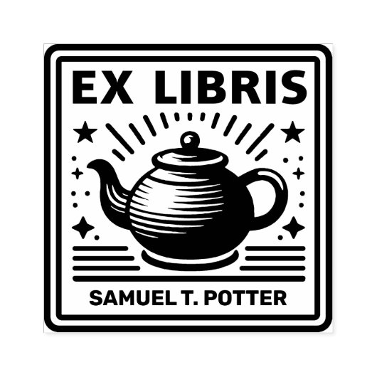 Ex Libris – ティーパーティー ラバースタンプ (インプリント)