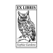Ex Libris – フクロウ ラバースタンプ (インプリント)