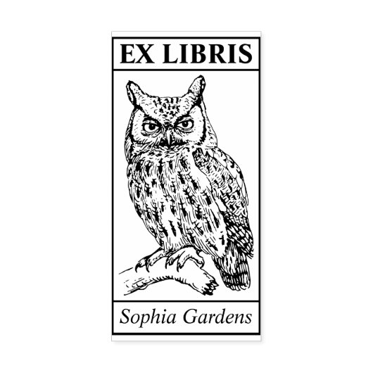 Ex Libris – フクロウ ラバースタンプ (インプリント)