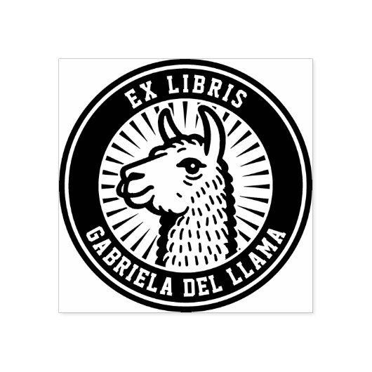 Ex Libris – ラマ・チャンピオン ラバースタンプ (インプリント)